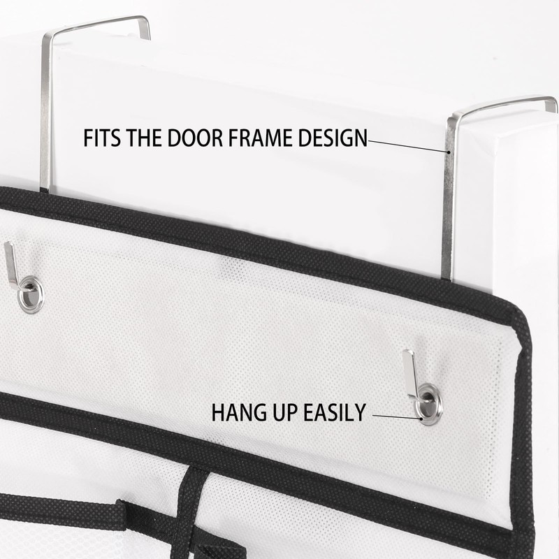 Extra Large Hanging Shoe Storage Organizer, 12 Grey Mesh Pockets