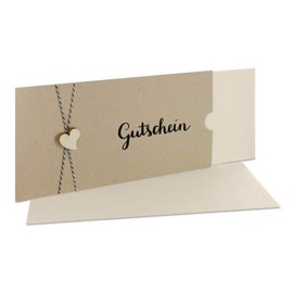 à la carte Kartenmanufaktur Voucher Wedding Birthday Anniversary Wooden Heart