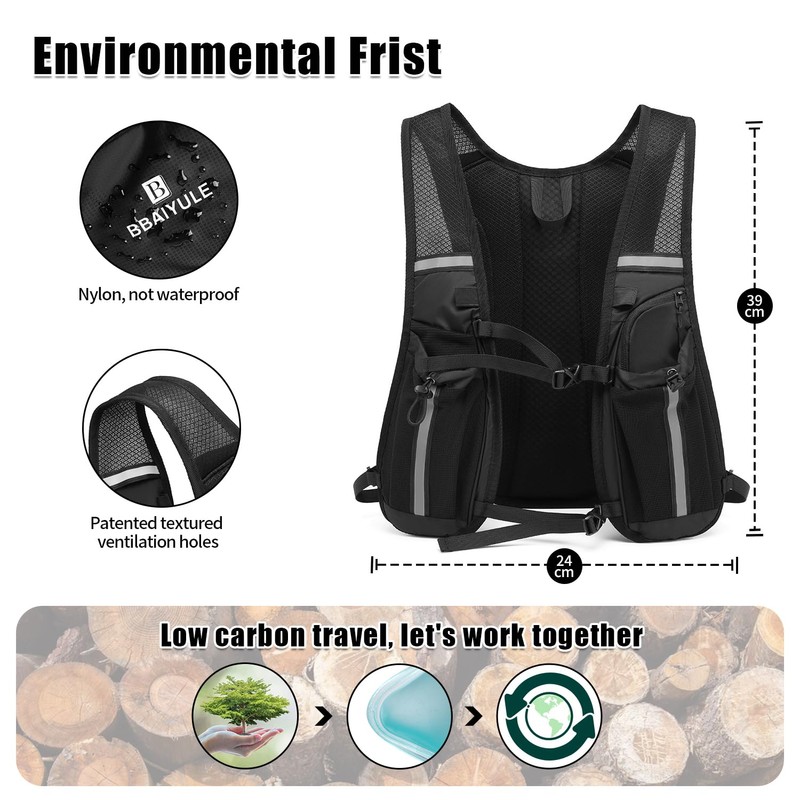 BBAIYULE® Running Vest Hydration Backpack, Large Cycling Water Pack,Breathable and