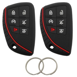 Horande Silicone Protector Key Fob Cover Case fit for 2022-2025 Chevy Silverado 1500 GMC Sierra 1500, 2024 2025 Sierra 2500HD 3500HD Keyless Entry Key Fob (6 Button, Black)