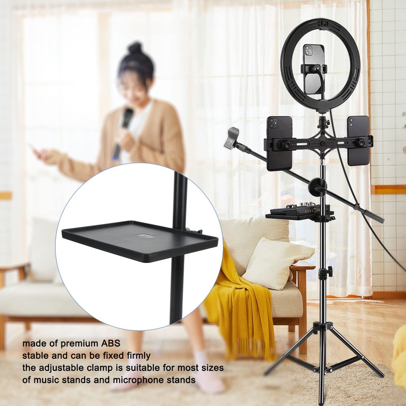 Sound Card Stand, ABS, Multifunctional Live Broadcast Microphone Stand, Clamp