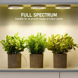 Ceiling Grow Light for Indoor Plants, 48 LEDs Full Spectrum Grow Lamp, Small Hanging Plant Lamp with Timer Auto On Off 4 8 12 Hrs, 10 Level Dimmable for Plant Shelf, Ideal for Small Plants