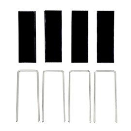 KMNKSCN Outdoor Plastic Straw Rug Accessories Kit with 4 Pack Rug Gripper Pads and Rug Stakes, Keep Area Rugs Corners Flat, Hold Carpet in Place on Hardwood Floors