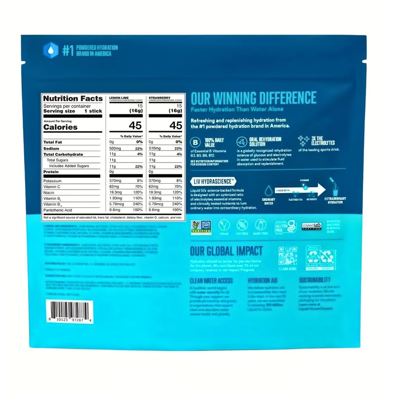 Liquid I.V. Hydration Multiplier Electrolyte Drink Mix, Variety, 0.56 Oz,