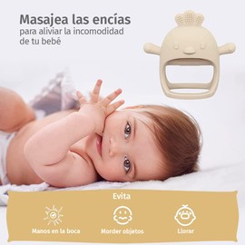 uunida baby Mordedera para Bebe de Silicona de agarre perfecto Libre de BPA - Juguetes para Bebe de 0 a 6 Meses para Aliviar el Dolor de Denticion - (Pollito Mango)