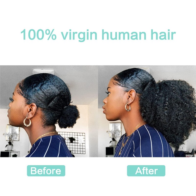 Afro Kinky Curly Drawstring Ponytail 4C for Black Women Afro