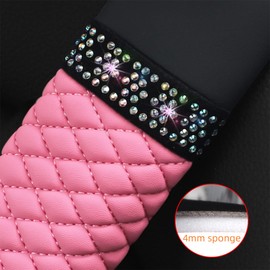 CGEAMDY 2 Pcs Auto Seat Belt Cover, Auto Safety Belt Pads Cushion Harness Accessories, Harness Pads Strap for a More Comfortable Driving, Car Accessories Compatible with Adults Kids(Pink)