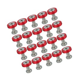 Partuto 20 Pcs Car Motorcycle Red M6 Fender Bumper Washer Bolt Nuts Kit Aluminum Alloy Engine Bay Fastener Replacement