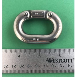 US STAINLESS Stainless Steel 316 Chain Connecting Link 1/2" (12mm) Marine Grade Connector
