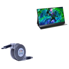 BoxWave Cable Compatible with UPERFECT UGame K5-240Hz Gaming Monitor (17.3 in) - miniSync - USB-A to USB Type-C, Retractable Cable 5 Pre-Set Lengths Avoid Tangles