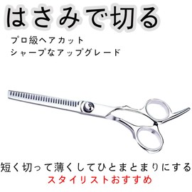 【FineGood】散髪 はさみ カット用 子供と大人の両用 ステンレス製 前髪カット用 散髪カット量調整用 初心者向け家庭用理髪器セルフカットに最適 (歯はさみ)