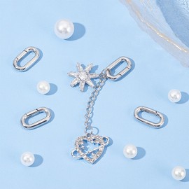 UNICRAFTALE 4Pcs Stainless Steel Spring Gate Rings 18.5mm Stainless Steel Snap Clasps Oval Clips Snap Hooks Spring Keyring Buckle Clasps for Bag Purse Shoulder Strap Key Chains