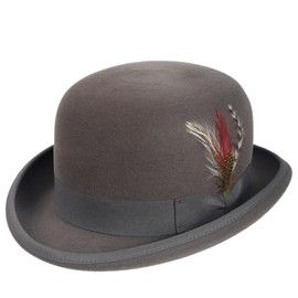 VECRY Wool Fedora Hats for Men Women Felt Church Bowler Derby Hat (Grey,L)