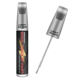 SMAPHY Silver Rim Touch Up Paint, Wheel Scratch Repair Touch Up Paint Pen, Silver Car Rim Paint for Wheel Repair, Universal Color Satin Silver for Rims (Light Silver)