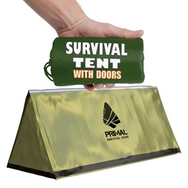 Survival Gear Shelter for Bug Out Bag - Storm Tent with Doors - Tornado Shelter - Small Emergency Bivy for Camping - Tactical Tent for Emergency Bugout Survival Kit