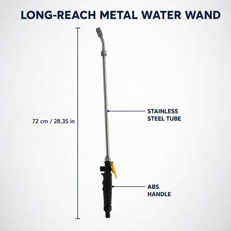 1-Pack 11.81–28.35 Inch Metal High-Pressure Water Jet Hose Wand