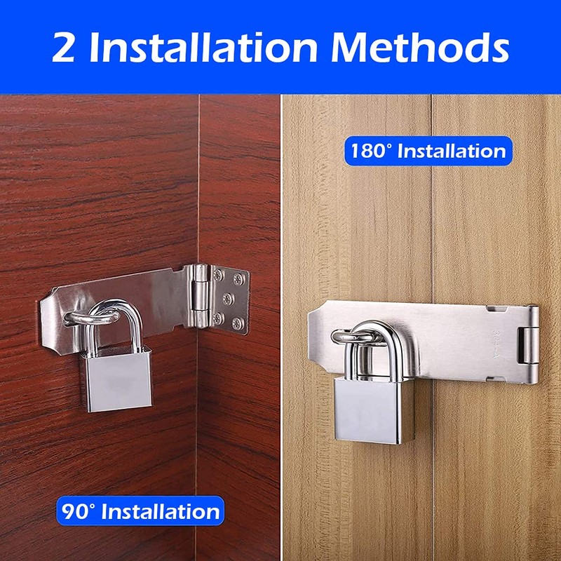 Padlock Hasp,1 pcs Stainless Steel Heavy Duty Hasp Staple with