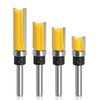 YUENTOEN 4PCS Pattern Flush Trim Router Bit Set, 1/4 Inch