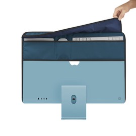2021 Apple iMac 24 Inch Body Dust Cover, Apple iMac 2021 Dust Proof Protective Cover, Computer Monitor Protective Case, Protect Your Computer Screen Clean Multifunctional Storage Bag(Blue)