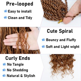 Senegalese Twist Crochet Hair for Black Women 24inch Boho Island Twist Crochet Braids With Curly Ends 20strands/pack Pre looped Goodess Boho Box Braids Hair for Braiding Hair Extensions(27Mix30)