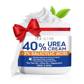 SKIN ULTIMA Crema de urea 40 porciento más 2% ácido salicílico, 40% crema de urea para pies de máxima potencia, crema de pies para pies secos agrietad