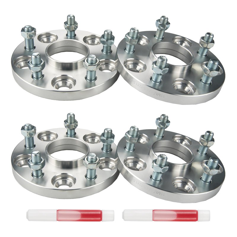 SIZZER 4PCS 15mm-5X4.5-M12x1.5-60.1mm Hubcentric Wheel Spacers Adapters Compatible with Camry,