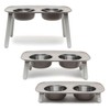 Messy Mutts Elevated Double Feeder with Stainless Bowls | Adjustable