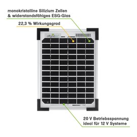 Offgridtec monocrystalline solar module ACM156 wafer 12 V 5 W 10 W 20 W 30 W, 5W