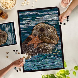 Lantern Press 1000 Piece Jigsaw Puzzle, Sea Otter, Paper Mosaic