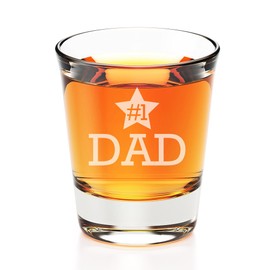 Number 1 One Dad Engraved Fluted Shot Glass