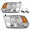 KarSpareHub Halogen W/B Headlights for 2009-2018 Dodge Ram 1500 2500