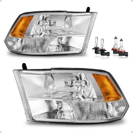 KarSpareHub Halogen W/B Headlights for 2009-2018 Dodge Ram 1500 2500 3500 headlights