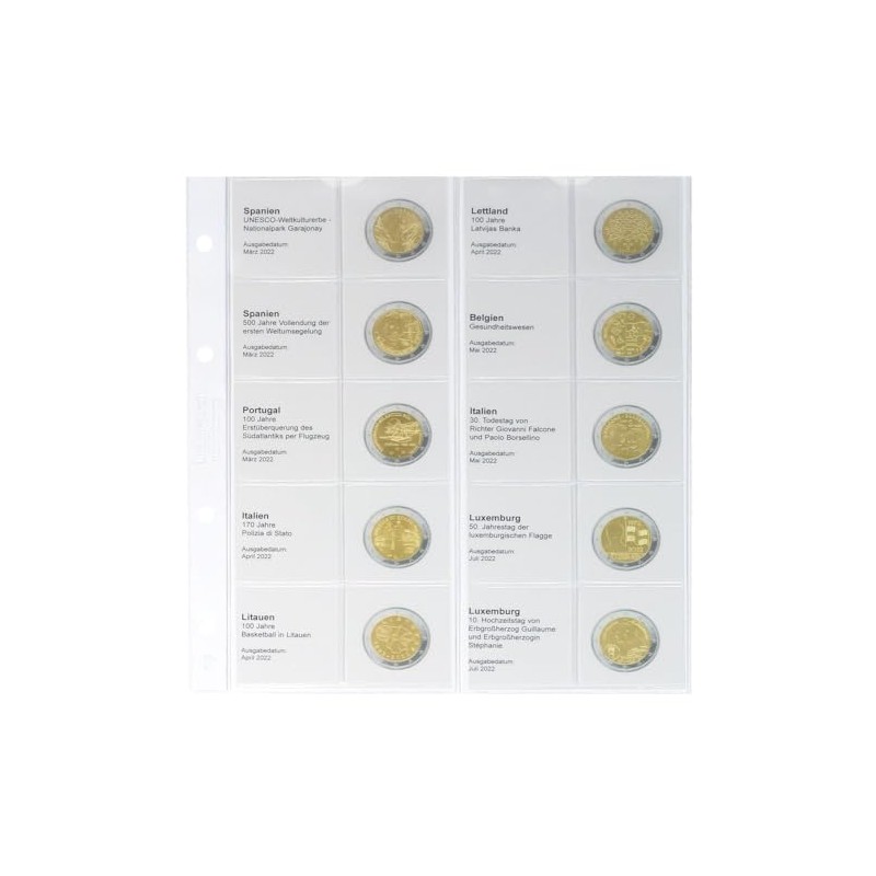LINDNER Das Original Illustrated Sheet Carat for 2 Euro Commemorative