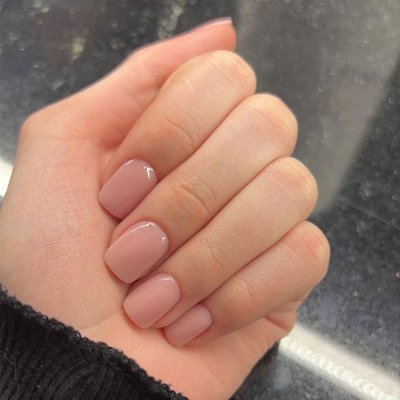 LunarCharm 24 pieces short press-on nails in nude, short square