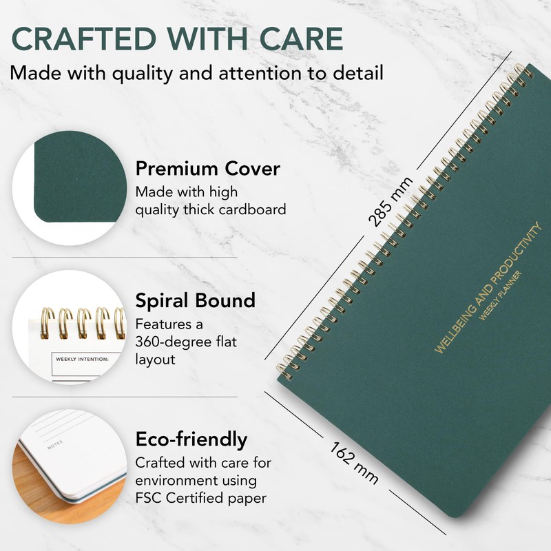 Zen & Flow - Undated Weekly Planner, Dashboard Desk Pad,