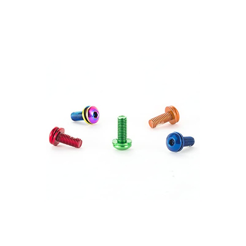 CNC bottle holder screws, M5 bottle holder screws, rainbow