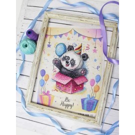 MP Studia Cartoon Panda SM-598 MP Studia Counted Cross-Stitch Kit