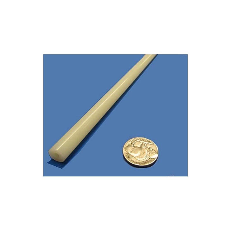 Natural Nylon Extruded Round Rod .375" (3/8") x 5 Ft