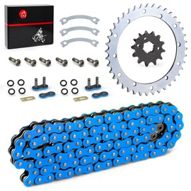Heavy Duty O-Ring Drive Chain And Drive Sprockets Kit Compatible with Yamaha Warrior 350 YFM350X 1989-2004 (Blue)