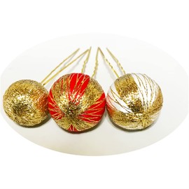 kamimo Japanese Ball Ball Set of 3 U-Pin Tailoring Hair Ornaments Graduation Ceremony Headdress Front Shooting Furisode Hakama Hair Ornament Set ac1107 (3)