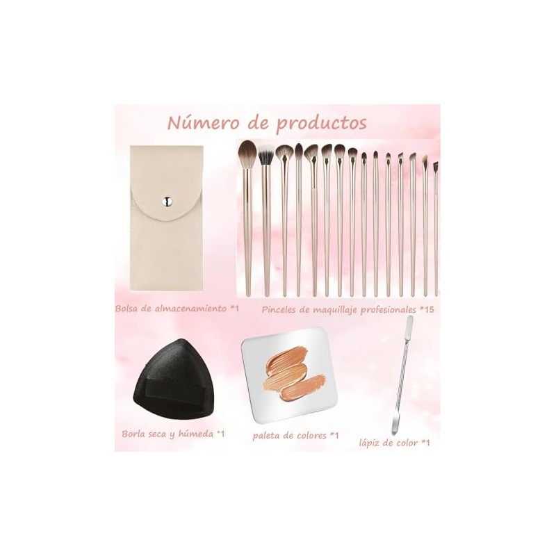 Lumbor37 Brochas para Maquillaje, Juego de Brochas de Maquillaje Profesional