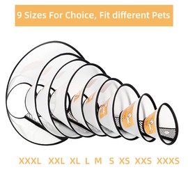 QIYADIN Plastic Pet Recovery Collars & Cones for Dogs and Cats After Surgery Adjustable Dog Neck Cone Surgical Elizabeth E-Collar Prevent Biting and Stop Licking Wound (XXS)