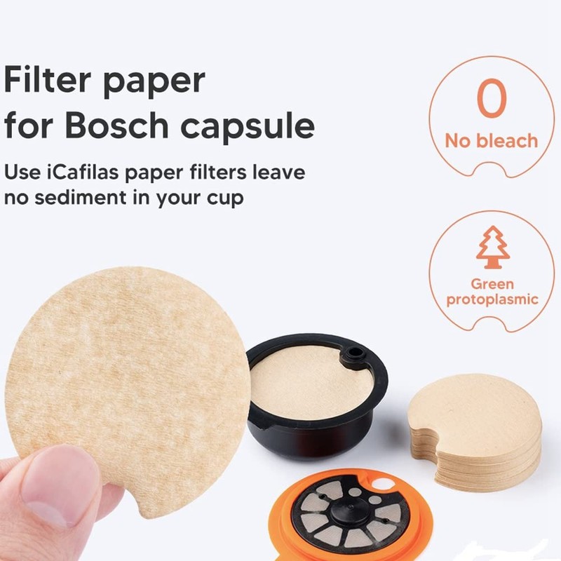 Ocnvlia Disposable Paper Filter for Reusable Coffee Capsule, Protects Against