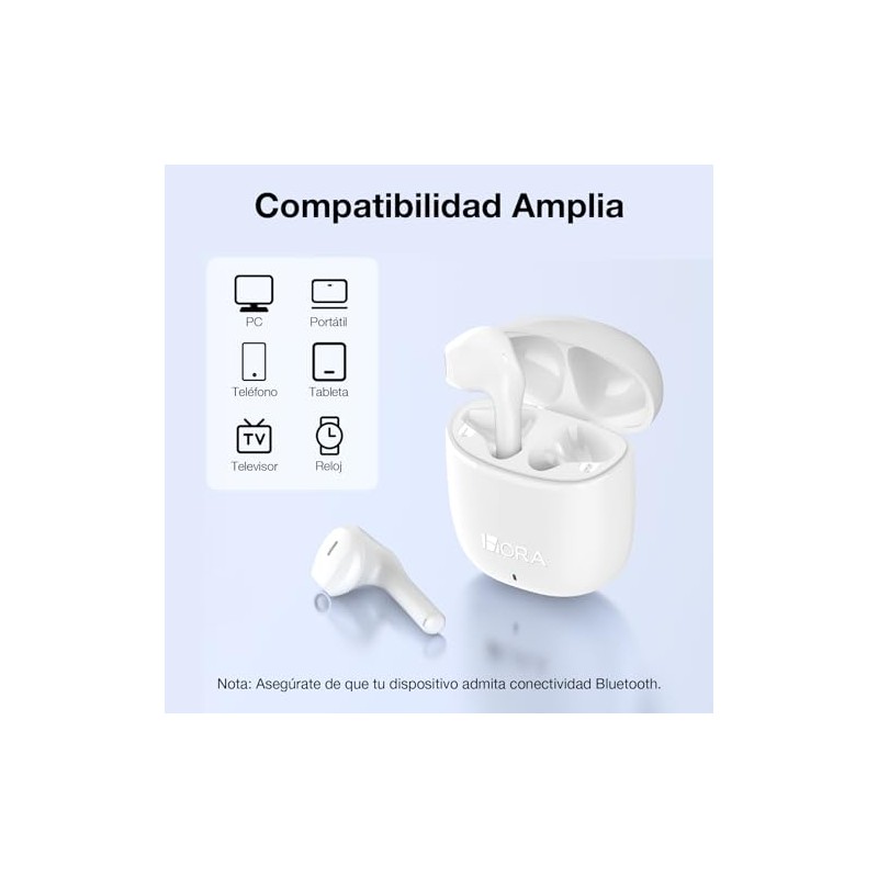 1 Hora Audífonos Inalámbricos Bluetooth In Ear con Control Táctil