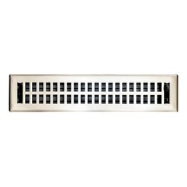 Empire Register Co, Vent Cover - 2x14 inch, Modern Contemporary Design, Brushed Nickel Finish, Heavy Duty Floor Vent Covers, Metal Damper Attached Vent Covers for Home Floor only