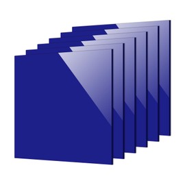 Gute 6Pcs Cast Acrylic Sheet,Acrylic Sheet Opaque Plastic Sheet 8 x 8 Inch (.118" Thick) for Signs, DIY Display Projects, Craft and Easy to Cut（Blue）