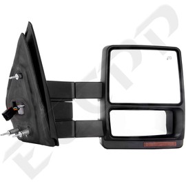 Aintier Tow Mirrors Pair suitable for 2007-2014 For Ford For F150 Pickup Truck with Power Adjusted Heated Turn Signal Light Chrome HousingTowing Mirrors