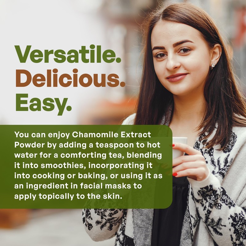 Go Nutra Chamomile Extract Powder 10:1 Strength Apigenin Supplement 8