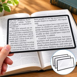 3-Pack 3X Reading Magnifier Sheets for Books, Menus & Documents – Thin Flexible PVC Magnifying Sheets with Black Borders for Small Print