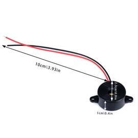 SJUNJIE 6 Pcs Piezo Electronic Buzzer 12V Tone Active Alarm Electronic Buzzer Alarm Sounder DC 3-24V with Wire Leads 110mm for Physics Circuits Continuous Sound